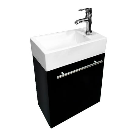 Renovator S Supply Small Bathroom Vanity Cabinet Sink Wall Mount With Towel Bar Faucet And Drain