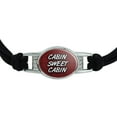thumbnail image 2 of Cabin Sweet Cabin Red Plaid Novelty Suede Leather Metal Bracelet, 2 of 3