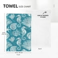 thumbnail image 2 of Teal Green Kitchen Towels Decorative Set Set of 2 Absorbent Dish Towels for Kitchen Bathroom Farmhouse Home Decor (Seahorse Corals, 16x24 Inch), 2 of 12