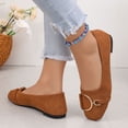 thumbnail image 6 of Miluxas Womens Square Toe Flats, Decorative Buckle Ballet Shoes, Soft Slip On Casual Flats, Low Heel Work Shoes for Women Brown 8.5(41), 6 of 9