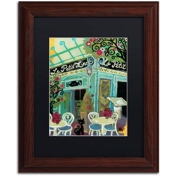 Trademark Fine Art "Le Petit Zinc" Canvas Art by Natasha Wescoat, Black Matte, Wood Frame