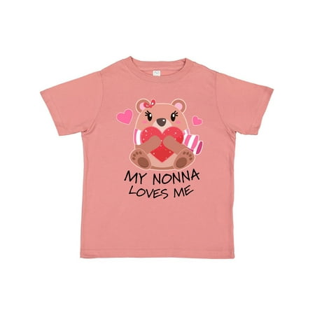 

Inktastic My Nonna Loves me- bear and hearts Gift Toddler Boy or Toddler Girl T-Shirt