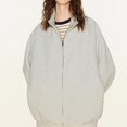 thumbnail image 4 of MKLEKYY Veste Matelassée à Enfiler pour Femmes Automne Cardigan Version Hommes et Femmes Hauts Polyvalents Décontracté Double Fermeture Éclair Tendance, 4 of 5