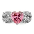 thumbnail image 5 of Sterling Silver Rhodium-plated Round Pink and White CZ Ring QR2865, 5 of 5