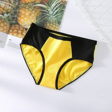 

Gubotare Boxer Briefs For Women Womens Underwear Seamless Cotton Briefs Panties for Women Yellow 3XL