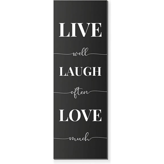 Live Well Laugh Often Love Much Rustic Wood Wall Sign 6x18