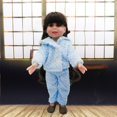 thumbnail image 6 of Xecvkr 18 Inch Doll Clothes Winter Velvet Vest Denim Jacket Three Piece Set Fashion Outfit Accessories for Reborn Dolls, 6 of 6
