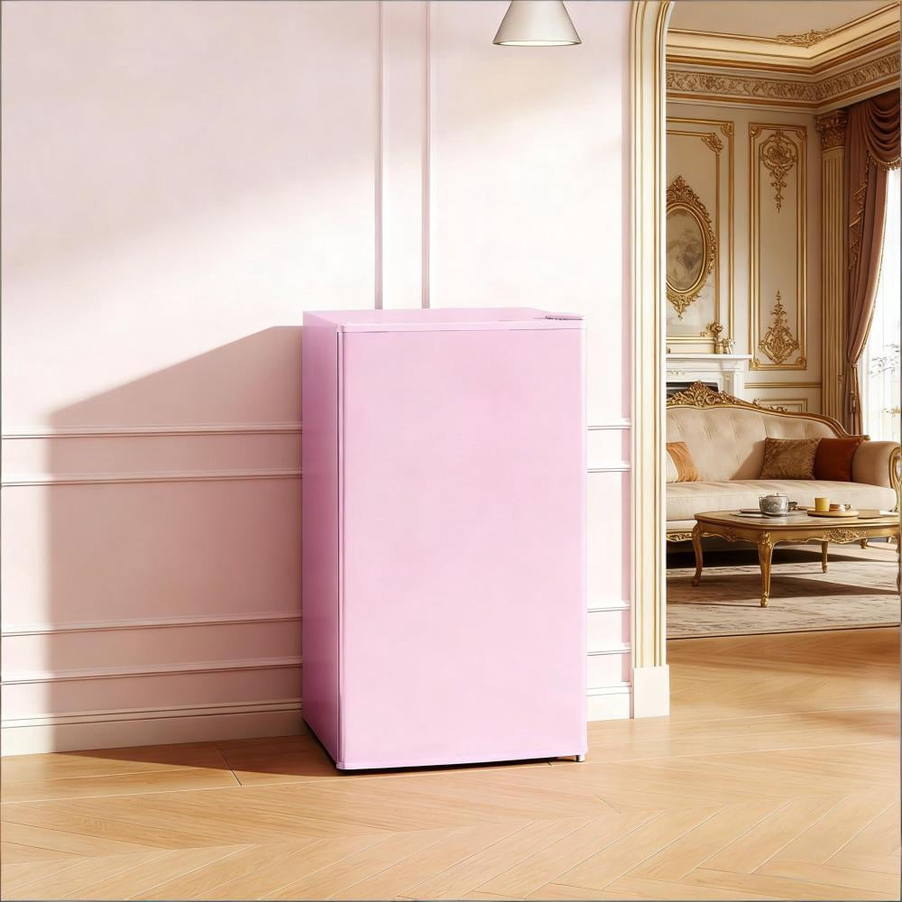 1.1 Cu.Ft Small Upright Freezer, Compact Corner Freezer with 5-Level Adjustable Thermostat, Reversible Door & Removable Shelf, Mini Freezer for Apartment Dorm Office, Silver