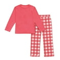 thumbnail image 6 of Gamivast 2 Piece Pajama Set for Women Long Sleeve Crew Neck Top and Tapered Pants Set Classic Plaid Pattern Breathable Soft Sleepwear Loungewear Set, 6 of 6