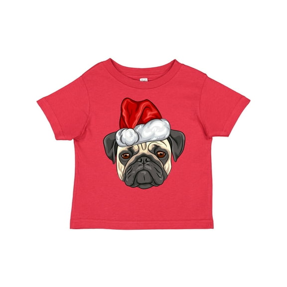 Inktastic Christmas Pug Dog Santa Boys or Girls Toddler T-Shirt