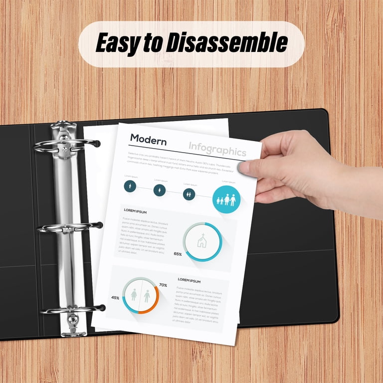 Comix 3-inch Clear View Round Ring Binder – 2 Pack, Holds 600 Sheets, Durable & Customizable
