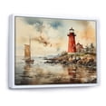 thumbnail image 2 of Designart "Guiding Light Vintage Lighthouses II" Nautical & Beach Floater Framed Wall Decor, 2 of 7