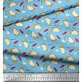 thumbnail image 2 of Soimoi Blue Cotton Duck Fabric Red Chilli & Tacos Food Print Fabric by the Yard 56 Inch Wide, 2 of 3