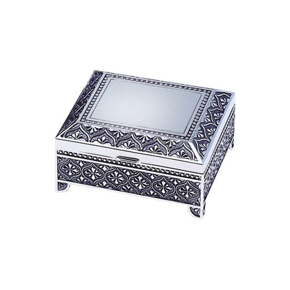 Square Jewelry Box, Nickel Plated 3"