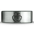 thumbnail image 2 of Tungsten Family Tree Kids Parents Parenthood Hug Band Ring 8mm Men Women Comfort Fit Brushed Gray Flat Cut Black Polished, 2 of 4
