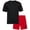 Black/Red, variant on Boys Short Sets Tagless Short Sleeve Athletic T-Shirt and Performance Shorts 2 Piece