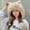 beige, variant on Women Winter Cartoon Plush Fluffy Cat's Ear Skiing Hat Warm Knitted Hats Fur Beanie Hat Thicken Hat PINK
