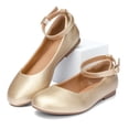 thumbnail image 4 of Bocca Girl's Golden Pu Ballet Flat Ankle Strap Ballerina Flat Shoes Size 5, 4 of 7