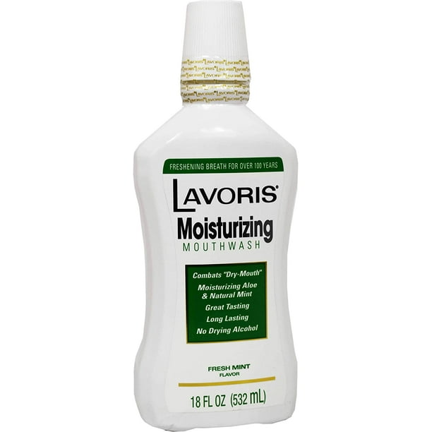 Lavoris Moisturizing Mouthwash Fresh Mint Flavor No Drying Alcohol