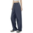 thumbnail image 2 of Women's Irregular Design Straight Trousers Casual Style for Everyday Wear and Stylish Occasions, 2 of 5