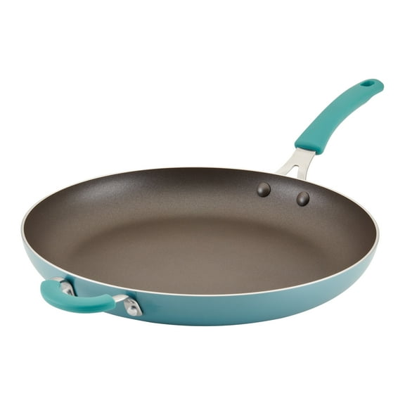 Rachael Ray Cook Create 14 inch Aluminum Nonstick Frying Pan, Agave Blue