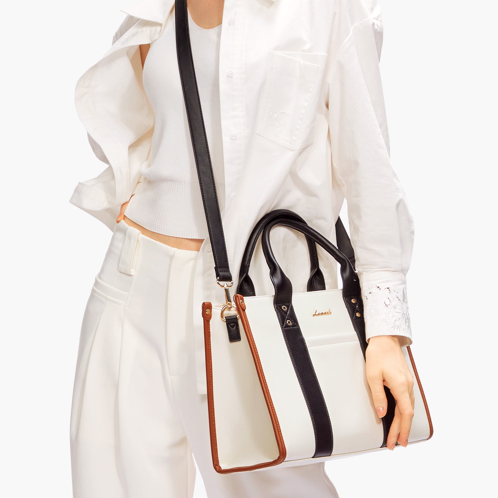 Lovevook Purse and Handbags,Vegan Leather Tote Bag for Women, Zipper Satchel Shoulder Bag Crossbody Bag for Daily