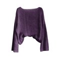 thumbnail image 4 of Duoif Women's Sweaters, Women's Art Print Knitted Pullover - Winter Warm Layer Top Fall Sweaters for Women Purple L, 4 of 4