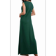 thumbnail image 3 of Vestido Maxi de Verano 2025 para Mujer, Informal, Holgado, con Abertura, Sin Arrugas, con Cuello Redondo y Bolsillos, Color Verde Oscuro S, 3 of 9