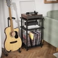 thumbnail image 2 of Apicizon 3 Tier Nightstand, End Table with Storage Shelf, Wooden Vinyl Record, Farmhouse Bedside Table for Small Spaces, Bedroom, Living Room, Easy Assembly, Black C104, 2 of 3