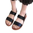 thumbnail image 1 of Ndcxsfigh Con Hebilla Ajustable para Mujer Sandalias Planas Informales Con Dedos Abiertos (Negro 38), 1 of 9