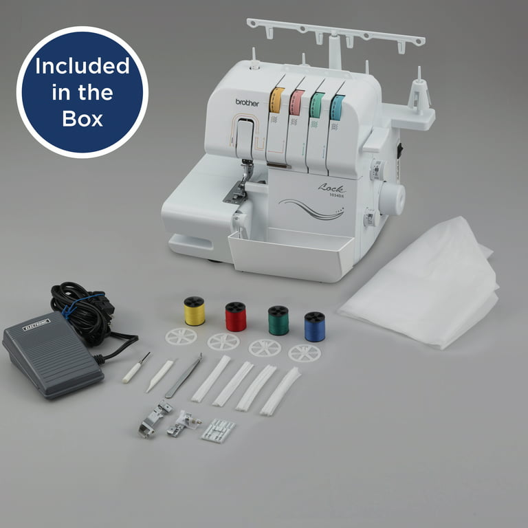 Brother 1034DX Easy-to-Use 3 or 4 Thread Serger with Color Coded Thread  Guides 