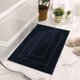 thumbnail image 1 of 40 X 60 Cm Tapis De Salle De Bain Antidrapant Extra Pais - Bleu Fonc, Tapis De Salle De Bain En Microfibre Douce, Absorbant, Lavable En Machine, 1 of 5