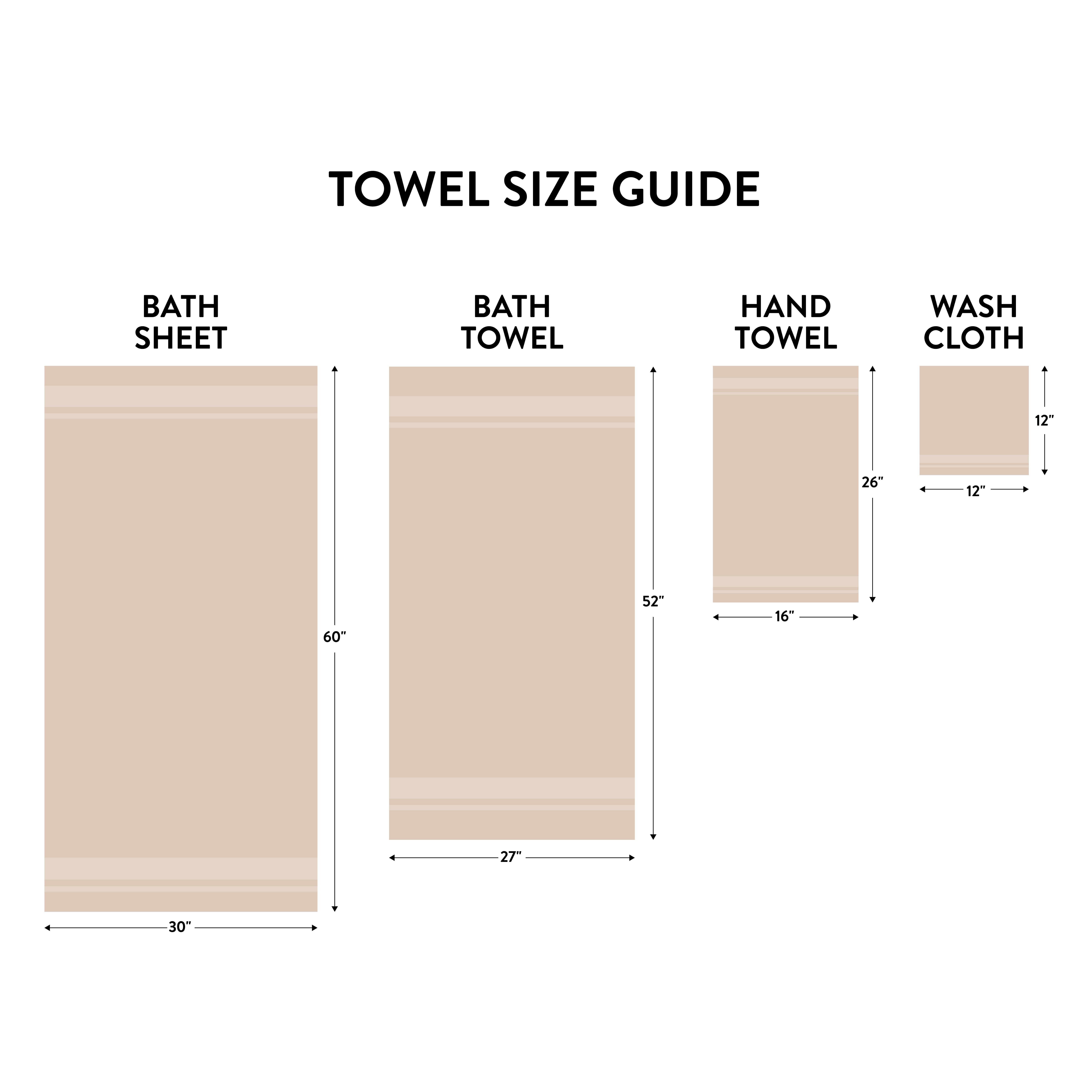 Bath towel size in inches sale