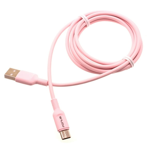 Pink 6ft USB-C Cable for REVVL V Plus 5G Phone - Charger Cord Power Wire Type-C Fast Charge Sync High Speed Compatible With T-Mobile REVVL V Plus 5G