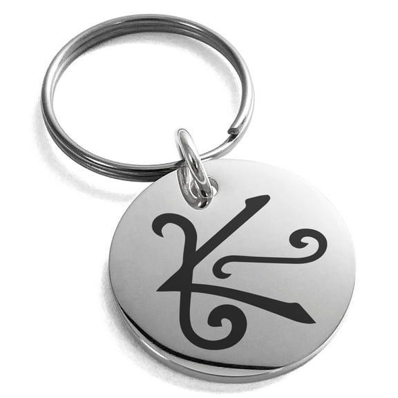 Tioneer Stainless Steel Reiki Shanti Peace Engraved Small Medallion Circle Charm Keyring Celtic 25mm