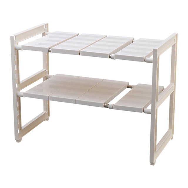 DOLITY sous Évier Étagère Réglable Extensible 2 Niveaux pour sous Évier Armoire de Cuisine 8 Panneaux