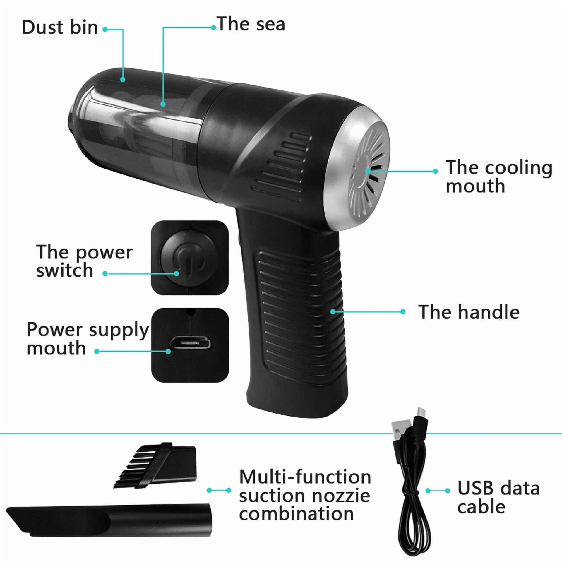 Cordless Handheld Car Vacuum Cleaner Duster Cordless Rechargeable Wet/Dry Strong
