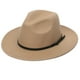 thumbnail image 1 of Sombrero de Panamá clásico de ala ancha para mujer, sombrero de fieltro de lana con hebilla de cinturón Fridja  nalpqowj1273, 1 of 3