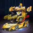 thumbnail image 3 of Remote Control Transform Car Robot Toy With Lights Deformation Rc Car 2.4ghz 1:18 Rechargeable 360rotating Stunt Race Car Toys For Kids Boys Girls Age, 3 of 5