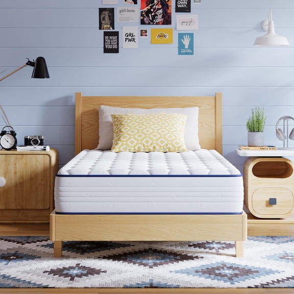 SleepSphere 6 Inch Twin Mattress, Twin Size Mattresses with Innerspring for Pressure Relief, Foam and Spring Hybrid Colchones Breathable Cover CertiPUR-US Certified Bed Mattress in a Box