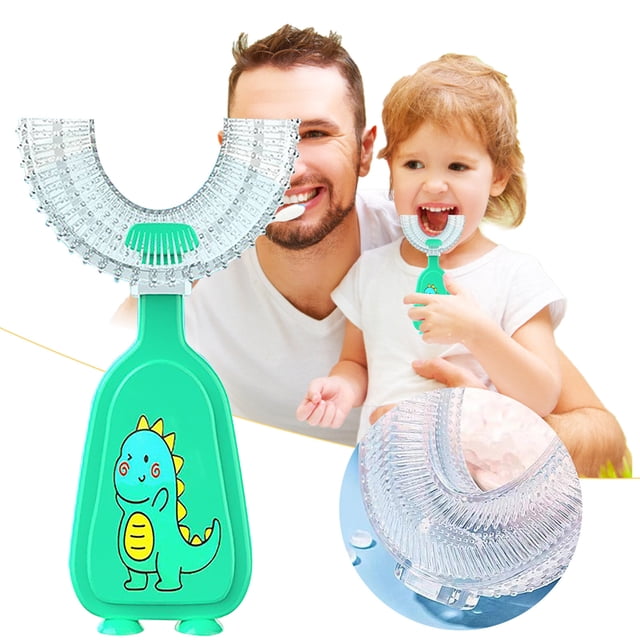 Dinosaur Style Children'S U-Shape Toothbrush For 360° Thorough Cleansing Whitening Massage Toothbrush U- Type Modeling Toothbrush For Children, Manual Toothbrush