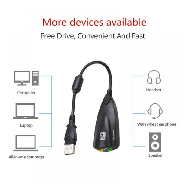 USB Audio Adapter External Stereo Sound Card with 3.5mm Headphone Microphone Jack for Windows Mac PC Laptops Desktops - Walmart.com