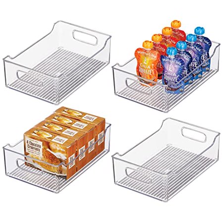 mDesign Modern Plastic Open Front Dip Storage Organizer Bin Basket with ...