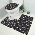 thumbnail image 2 of Black Christmas Snowman Pattern Bathroom Rugs Sets 3 Piece,Toilet Cover Set,Absorbent Non Slip Bathroom Mats Sets with U-Shaped Contour Rug Toilet Rug Set, 2 of 5