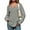 Grey, variant on Women Deep V Neck Long Sleeve Oversized Casual Loose Fit Tunic Tops