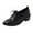Black, variant on Wensltd Women All Season Loafers Leather Shoes Solid Color Round Toe Lace-Up Low Cut Chunky Heel Fashion Shoes