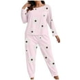 thumbnail image 3 of Censtreet Women's Plus Size 2 Piece Pajama Set Long Sleeve Shirt with Long Pajama Pant Printed Pj Lounge Sets XL-5XL, 3 of 5