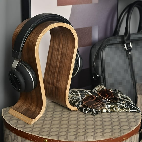 1pc, Earphone Stand, Earphone Display Stand, Headphone Solid Wood Stand,