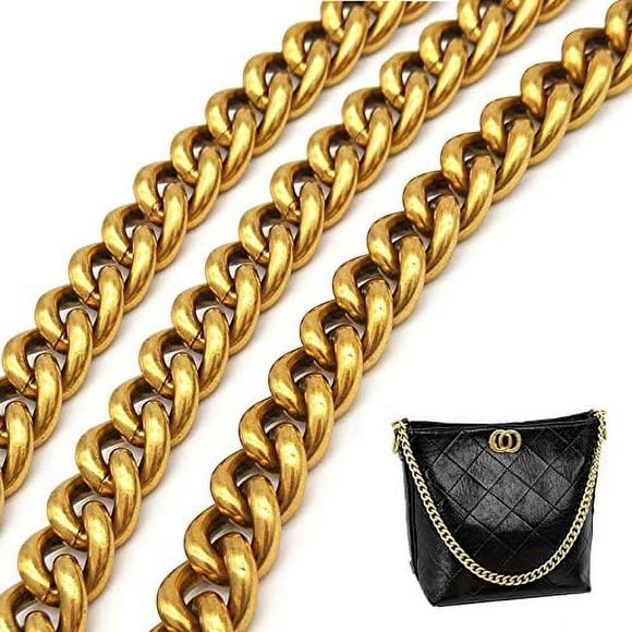 HSHDLDF Chaîne de Sac à Main en Aluminium Épais DIY 23 Pouces, Chaîne de Sac à Main en Métal 13 mm de Large de Remplacement pour Sac à Bandoulière Poignée de Sac Chaîne de Sac avec Boucles en Alliage, Chaîne de Sac de Remplacement Haut de Gamme (An