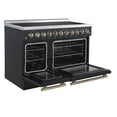 thumbnail image 4 of Forno Paolo 48 Inch Freestanding Electric Range in Black with Antique Brass, 6.7 cu.ft, True Convection Oven, Energy Efficient, 4 of 13